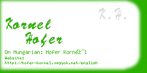 kornel hofer business card